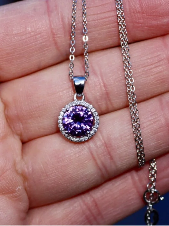 Color Change Alexandrite Pendant Sterling Silver or 18k Rose Gold Vermeil - Picture 8 of 11